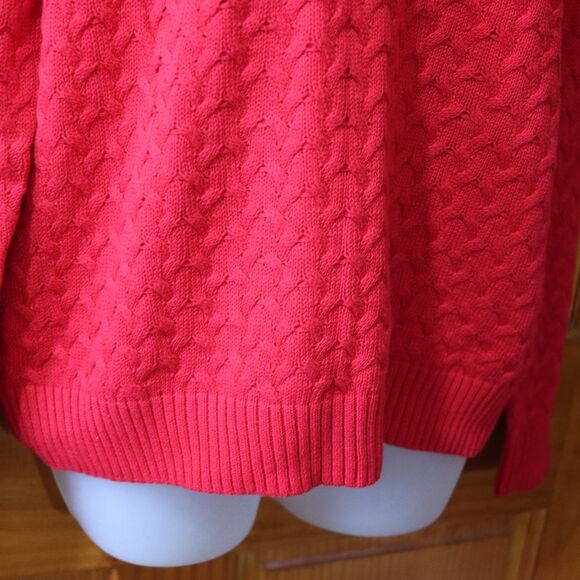 Vintage Studio Works Red Knit Sweater Beautiful Textured Cable Knit Large - Picture 6 of 14